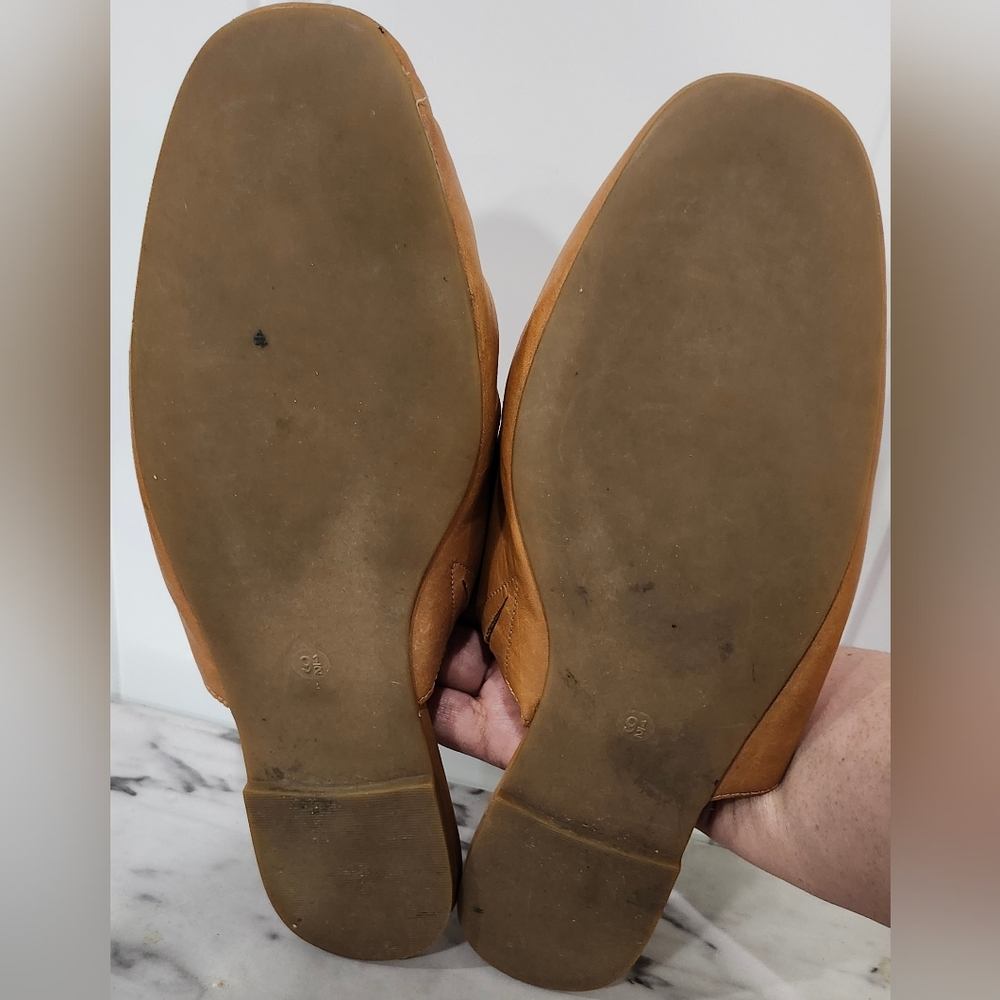Madewell The Core brown leather mule flats women's size 9.5 - Picture 6 of 7